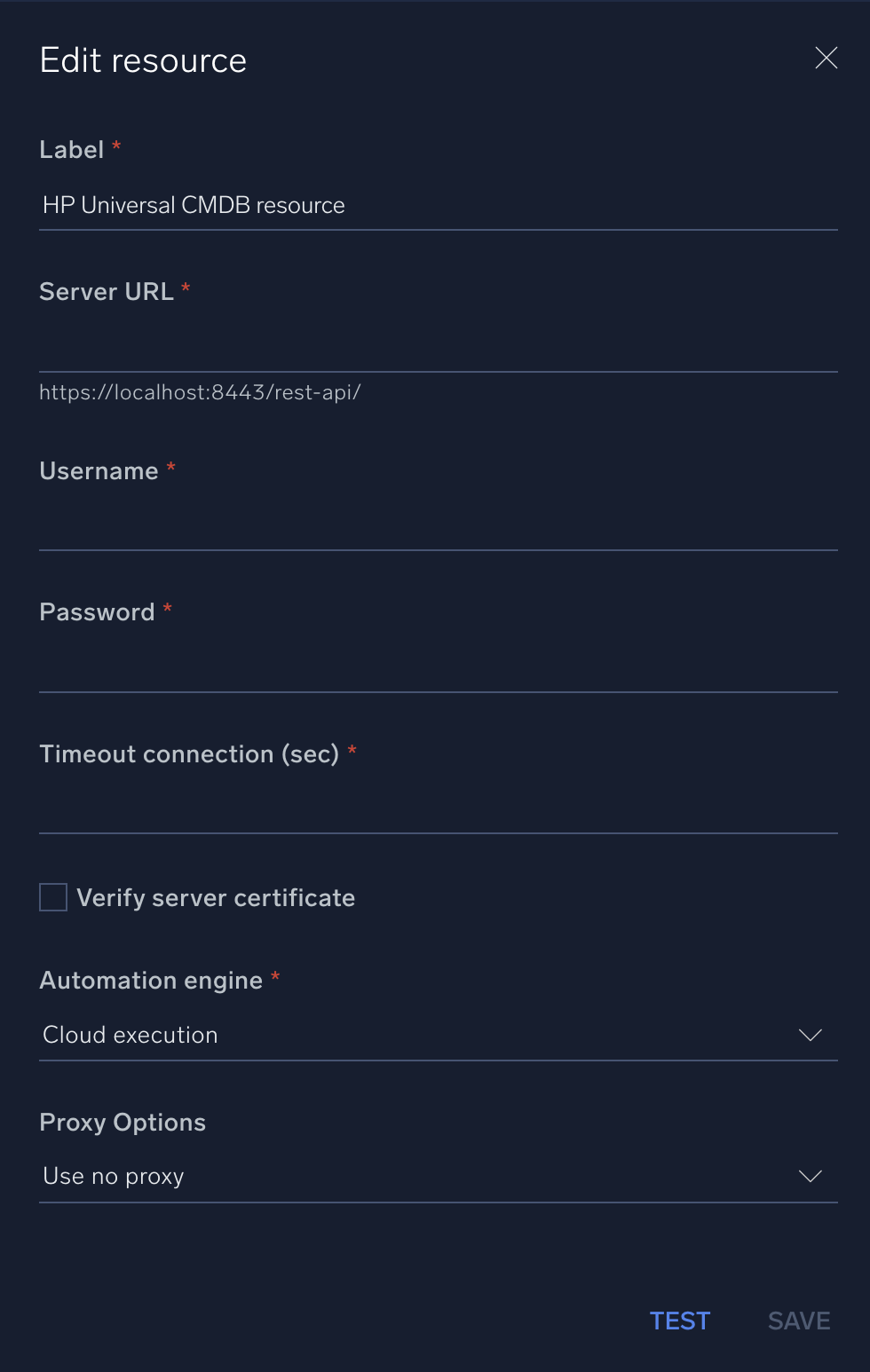 HP Universal CMDB configuration