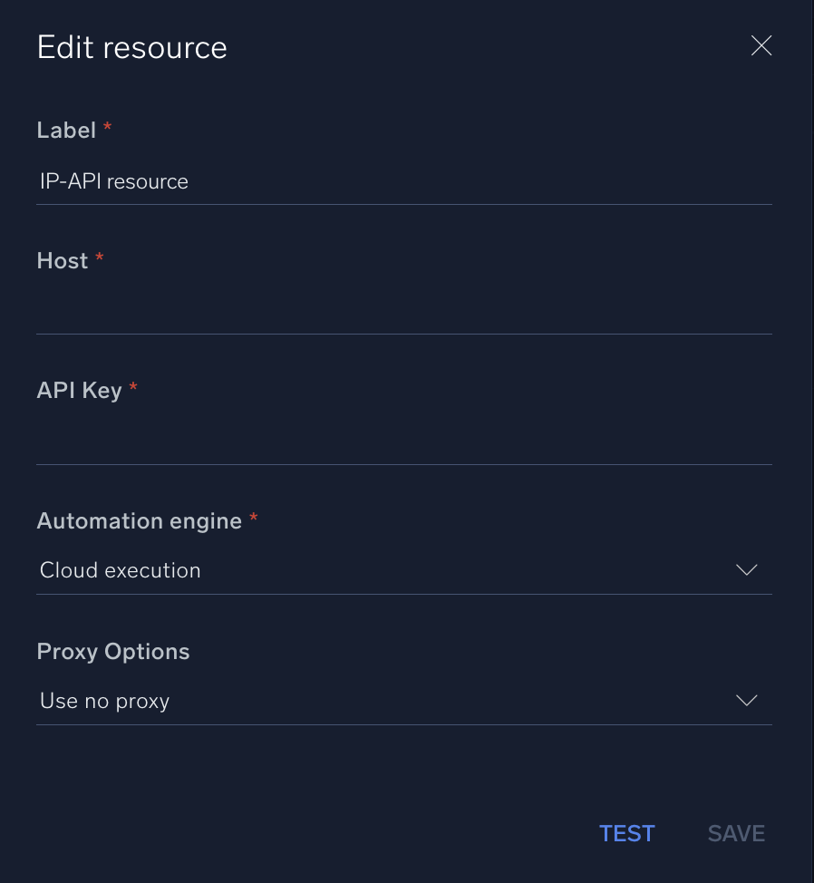 IP-API configuration