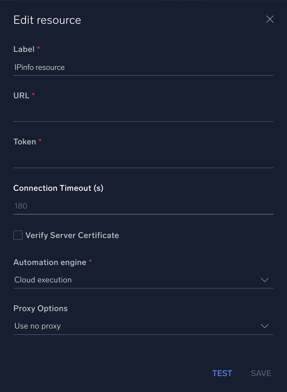 IPinfo configuration