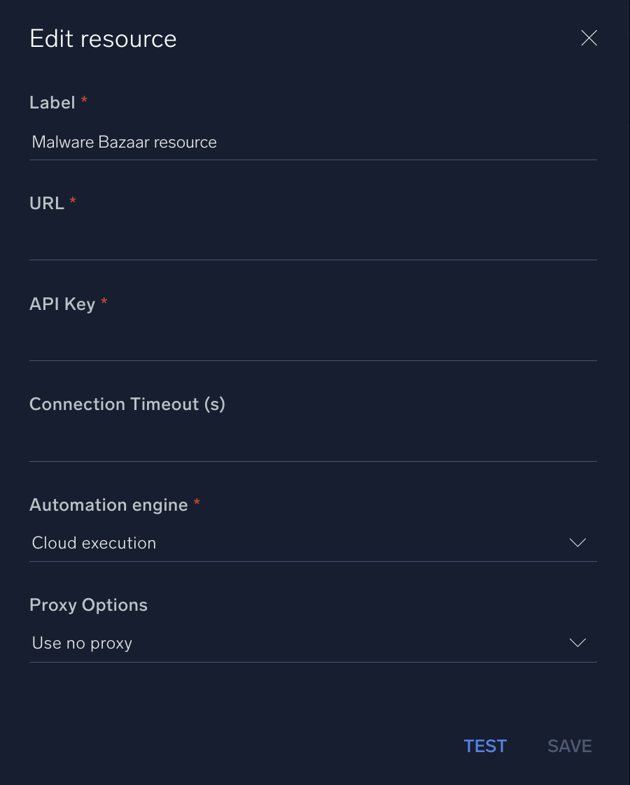 MalwareBazaar configuration