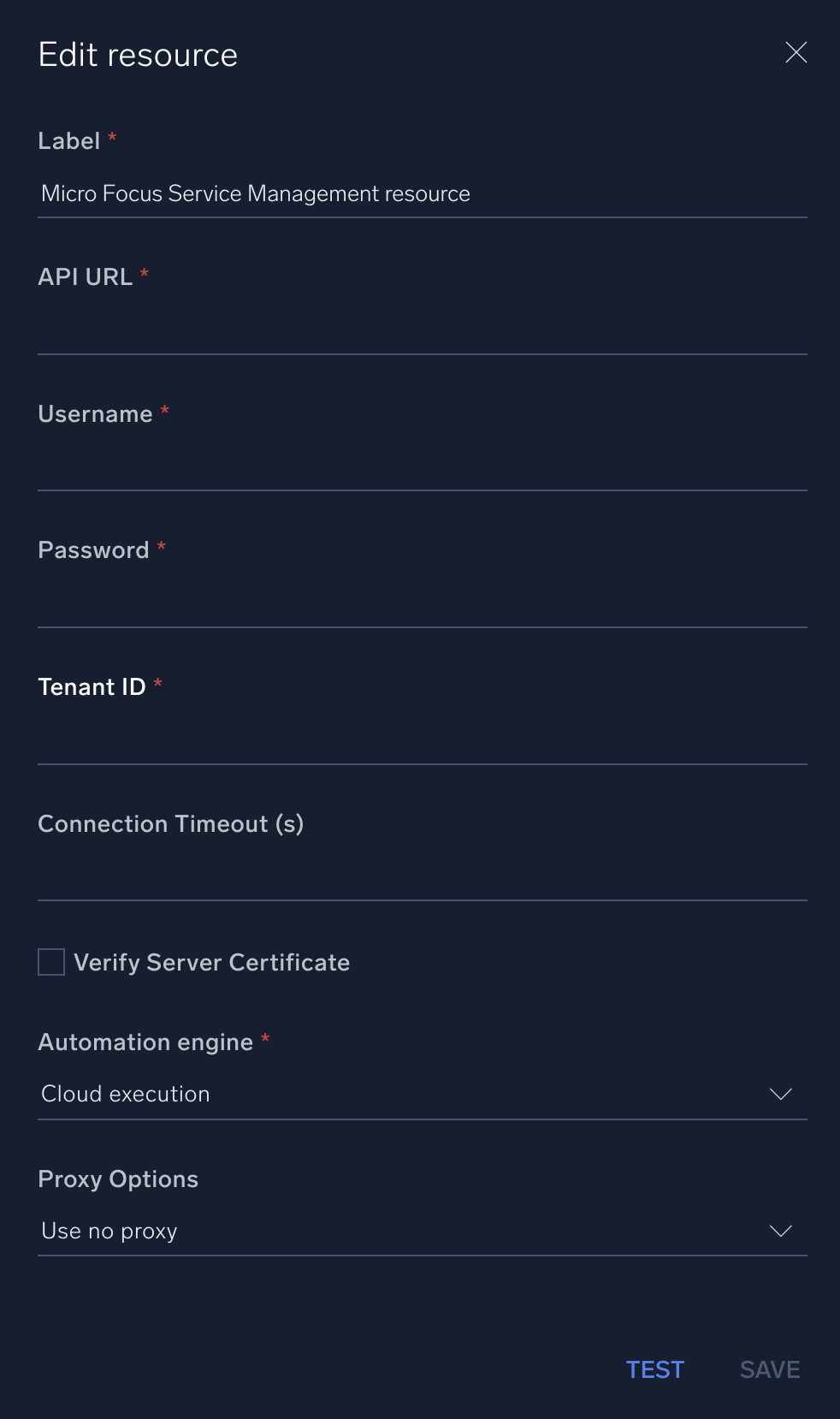 Micro Focus Service Management configuration