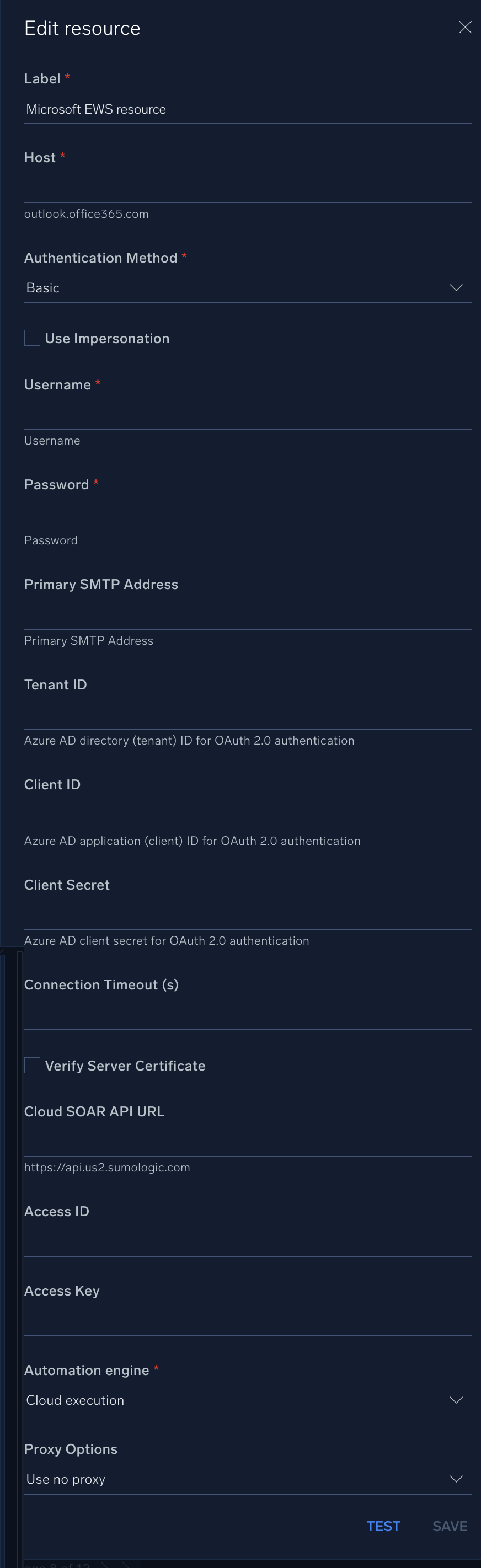 Microsoft EWS Daemon configuration