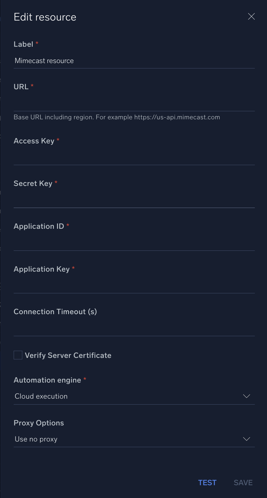 Mimecast configuration