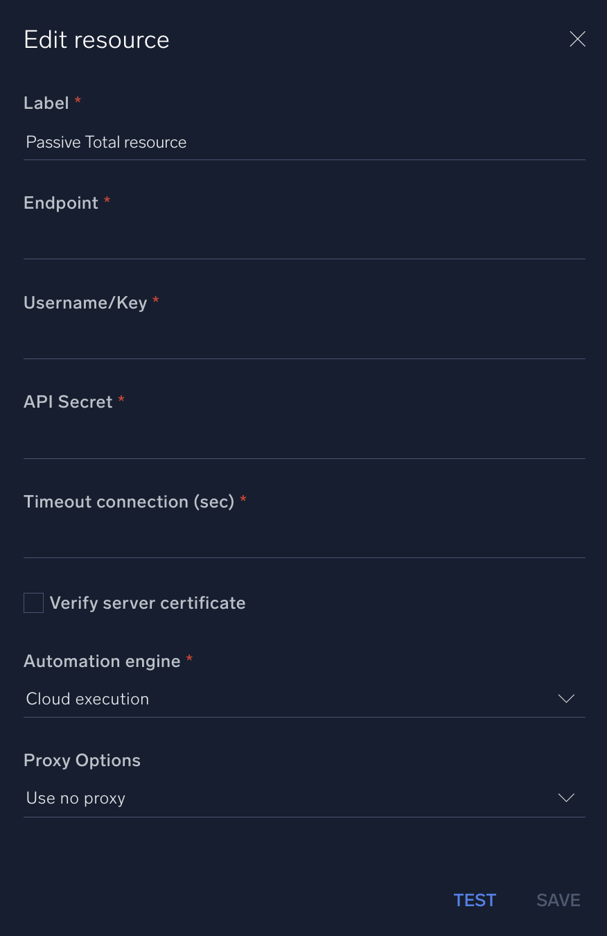 PassiveTotal configuration