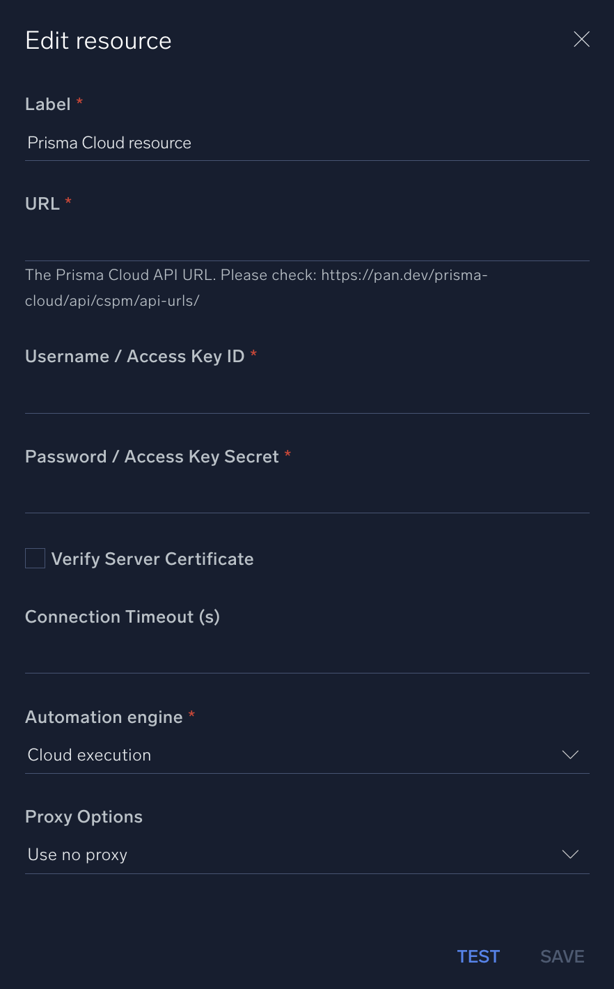 Prisma Cloud configuration