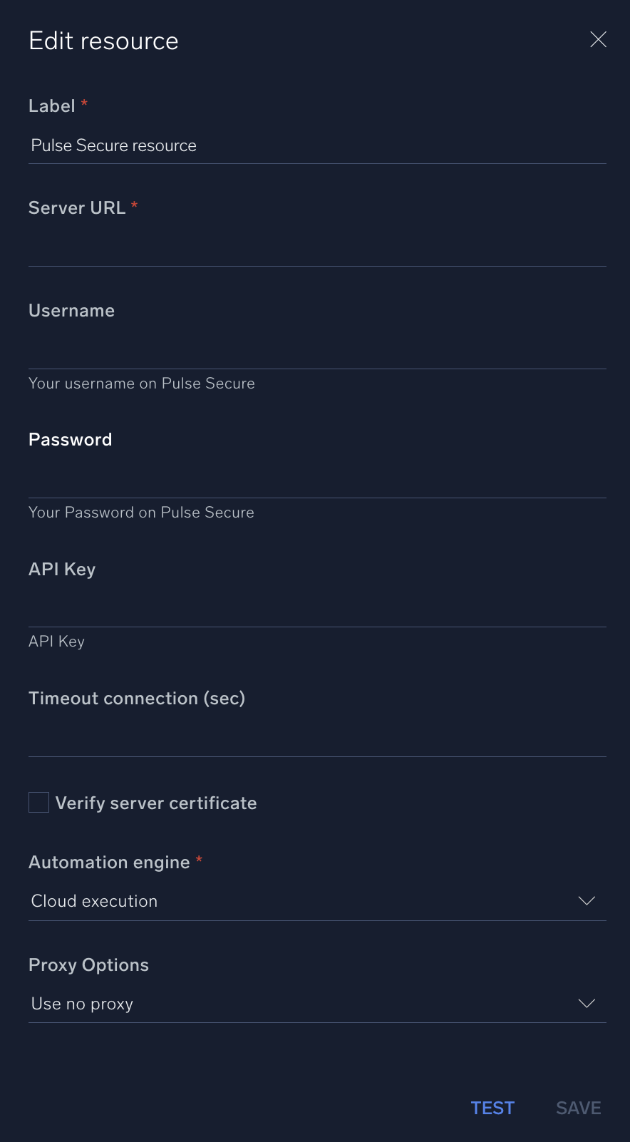 Pulse Secure configuration