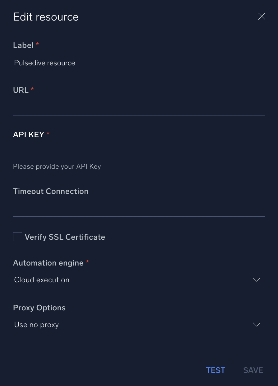 Pulsedive configuration