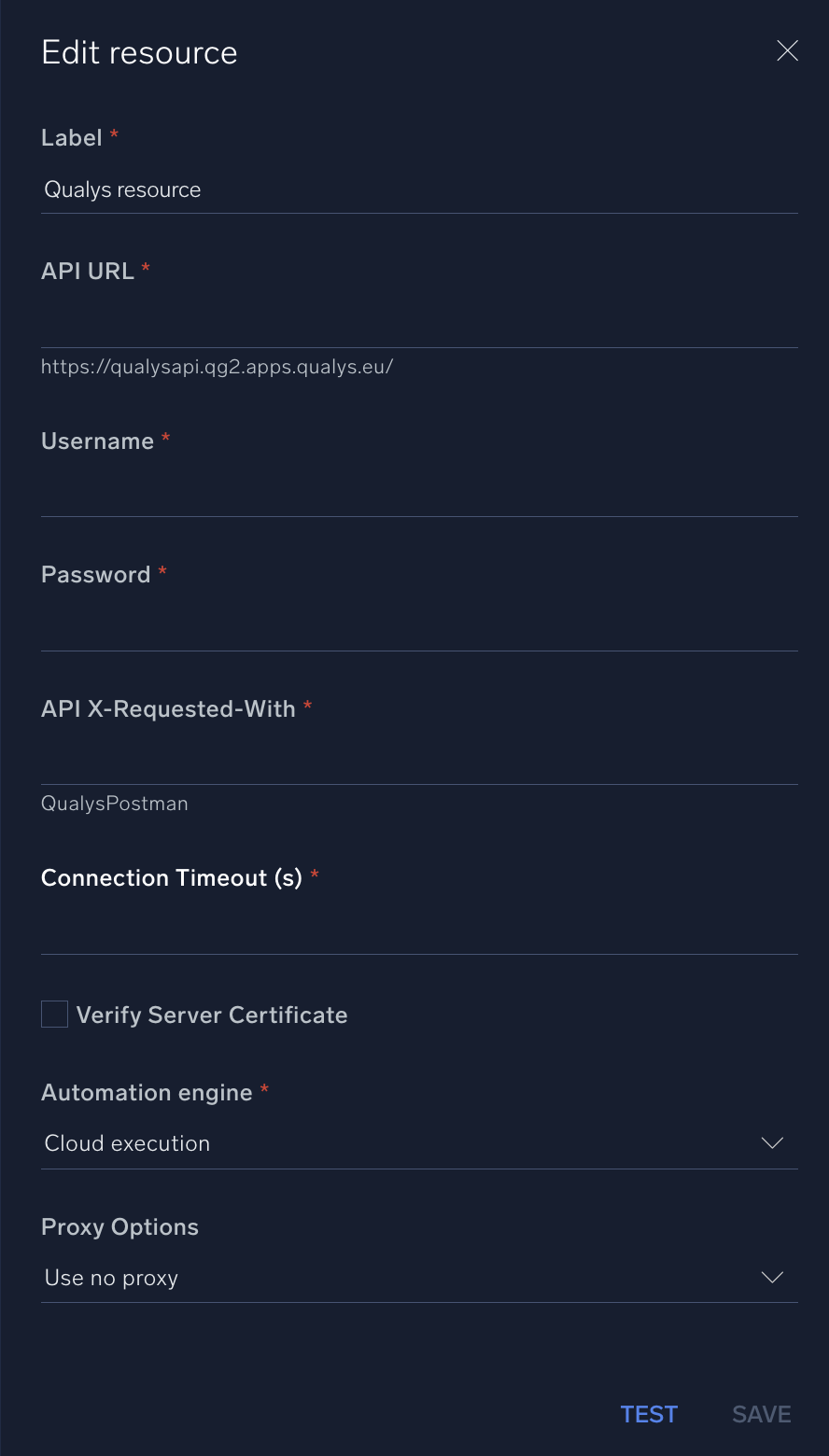 Qualys configuration