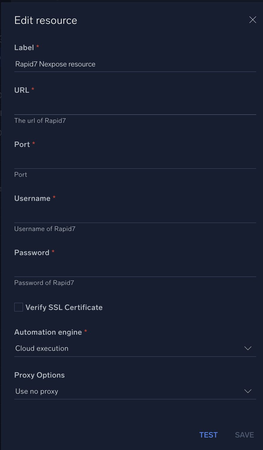 Rapid7 Nexpose configuration