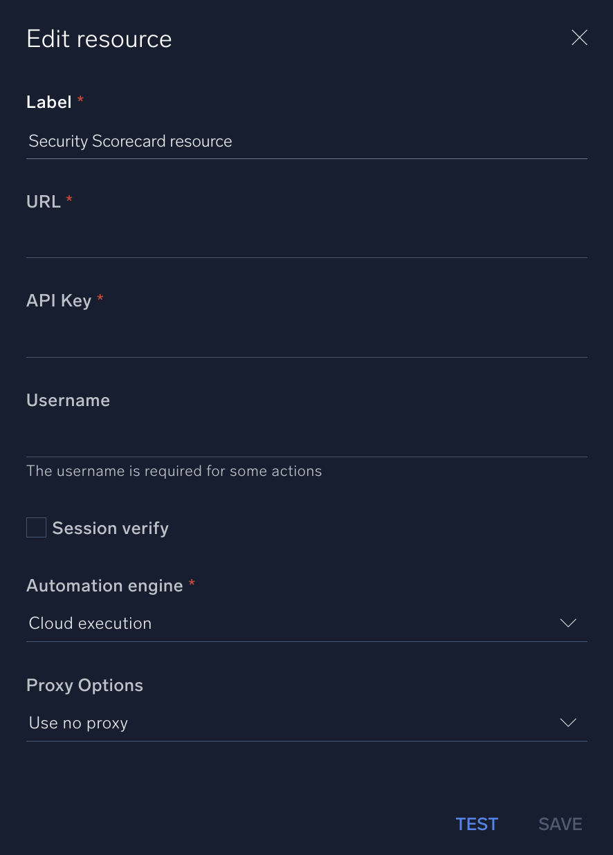 Security Scorecard configuration