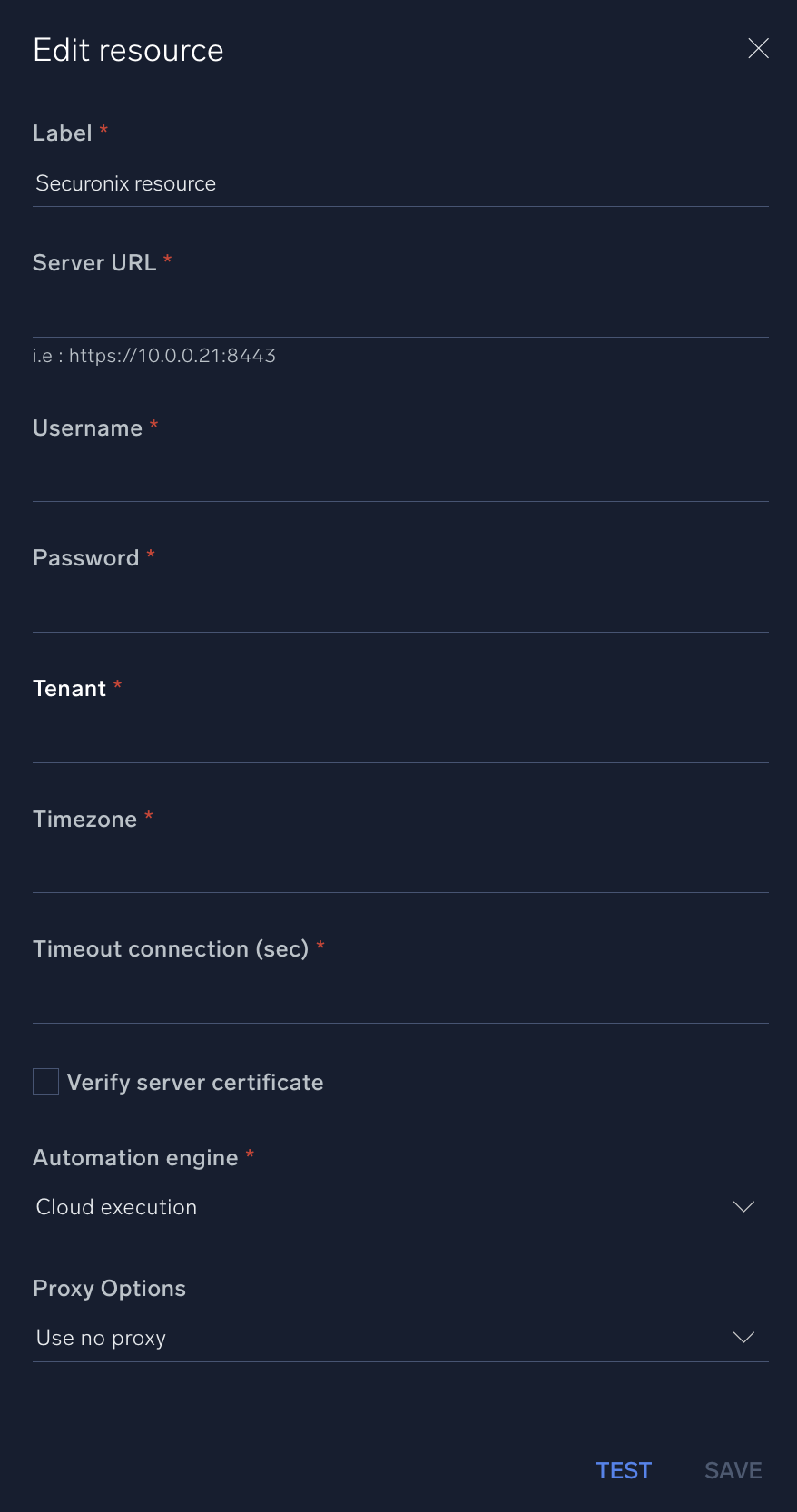 Securonix configuration