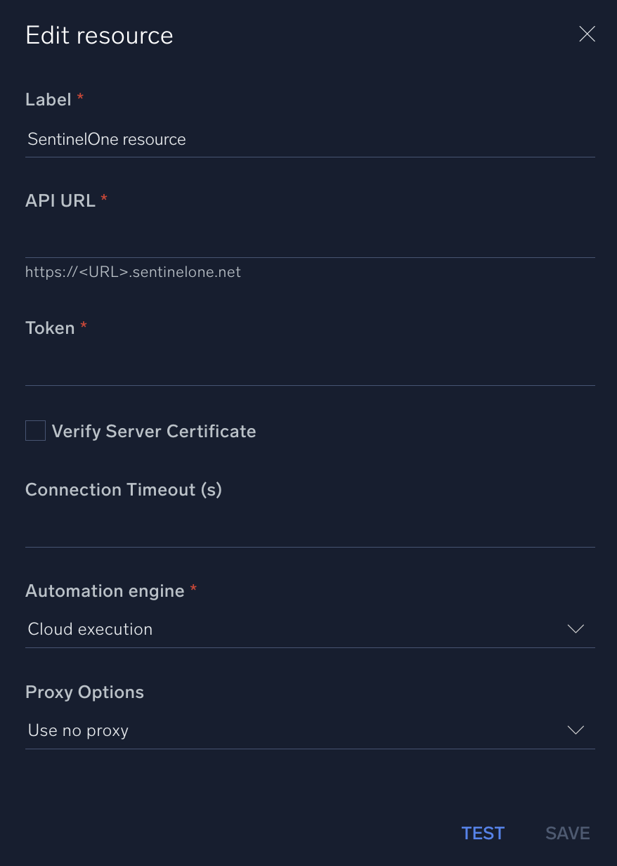 SentinelOne configuration