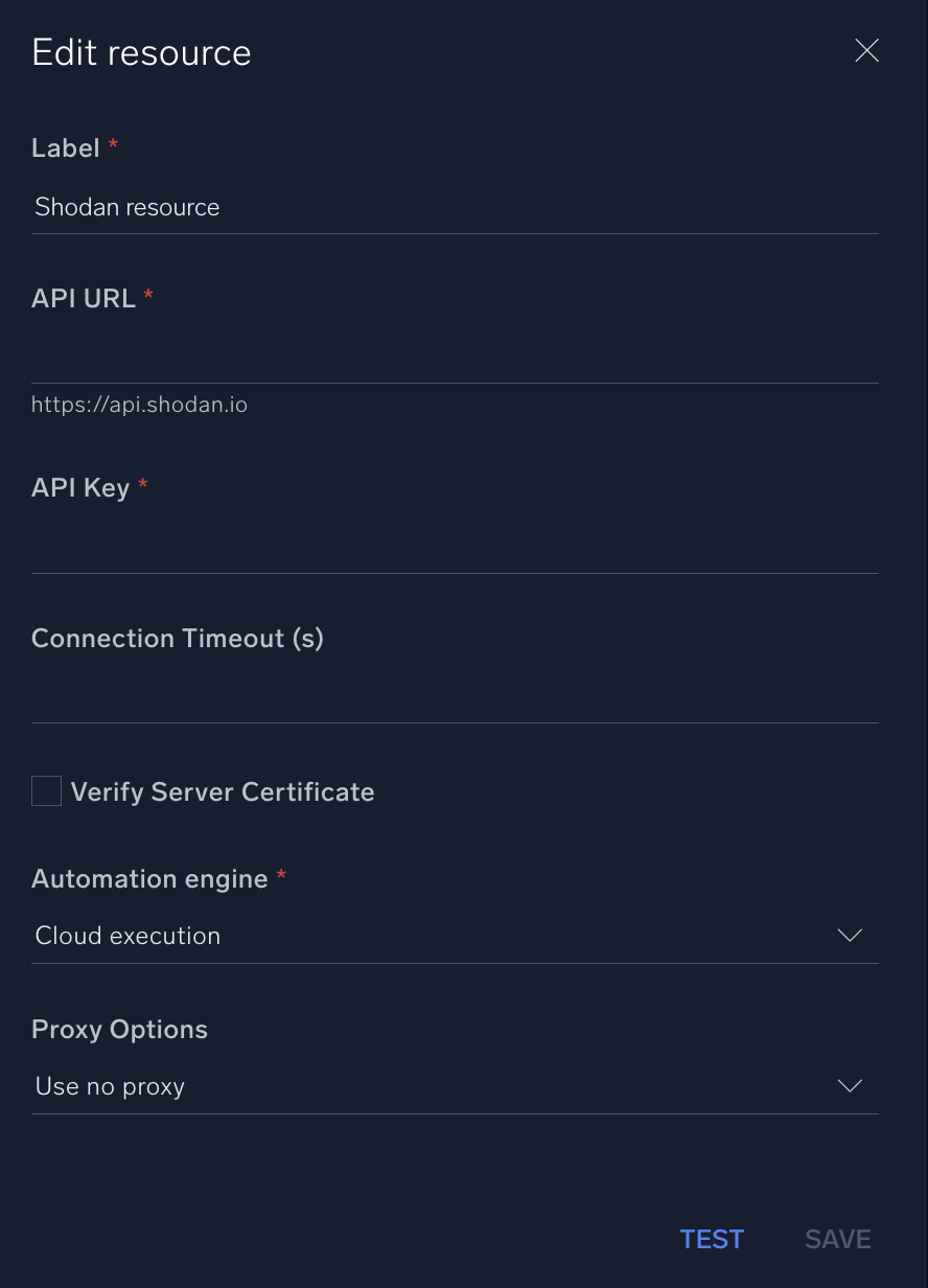 Shodan configuration