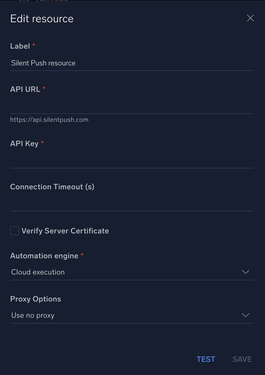 Silent Push configuration
