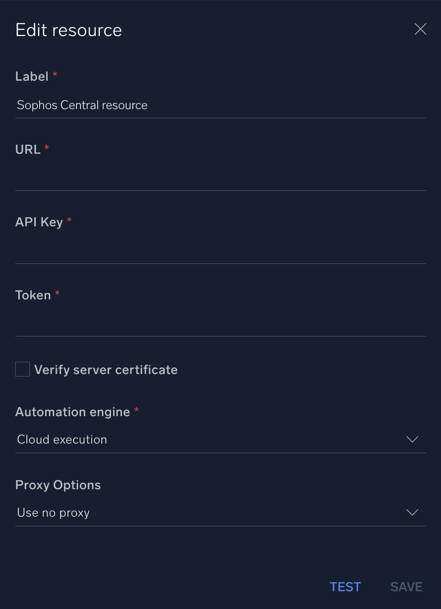 Sophos Central configuration