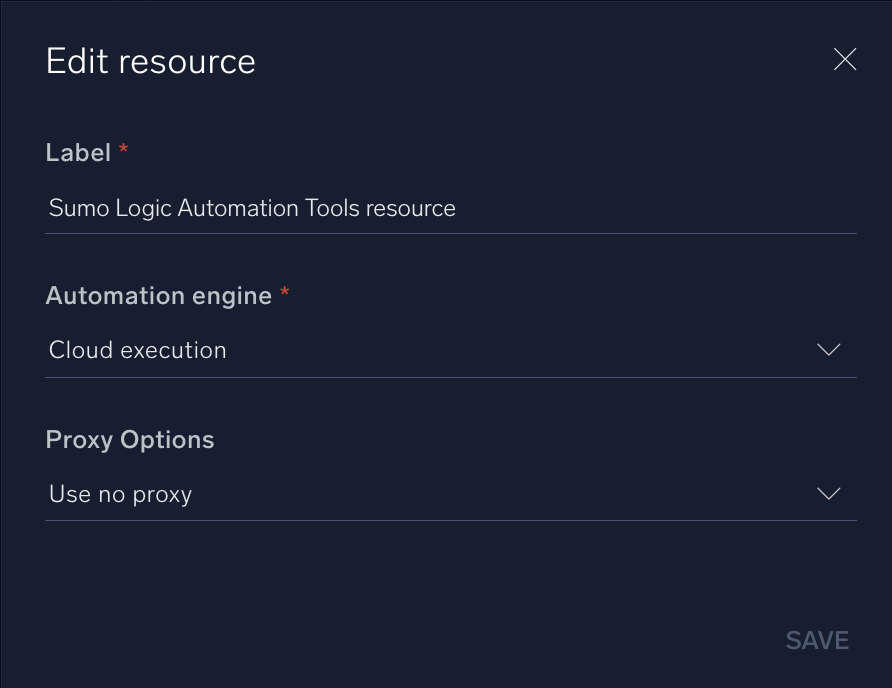 Sumo Logic Automation Tools configuration