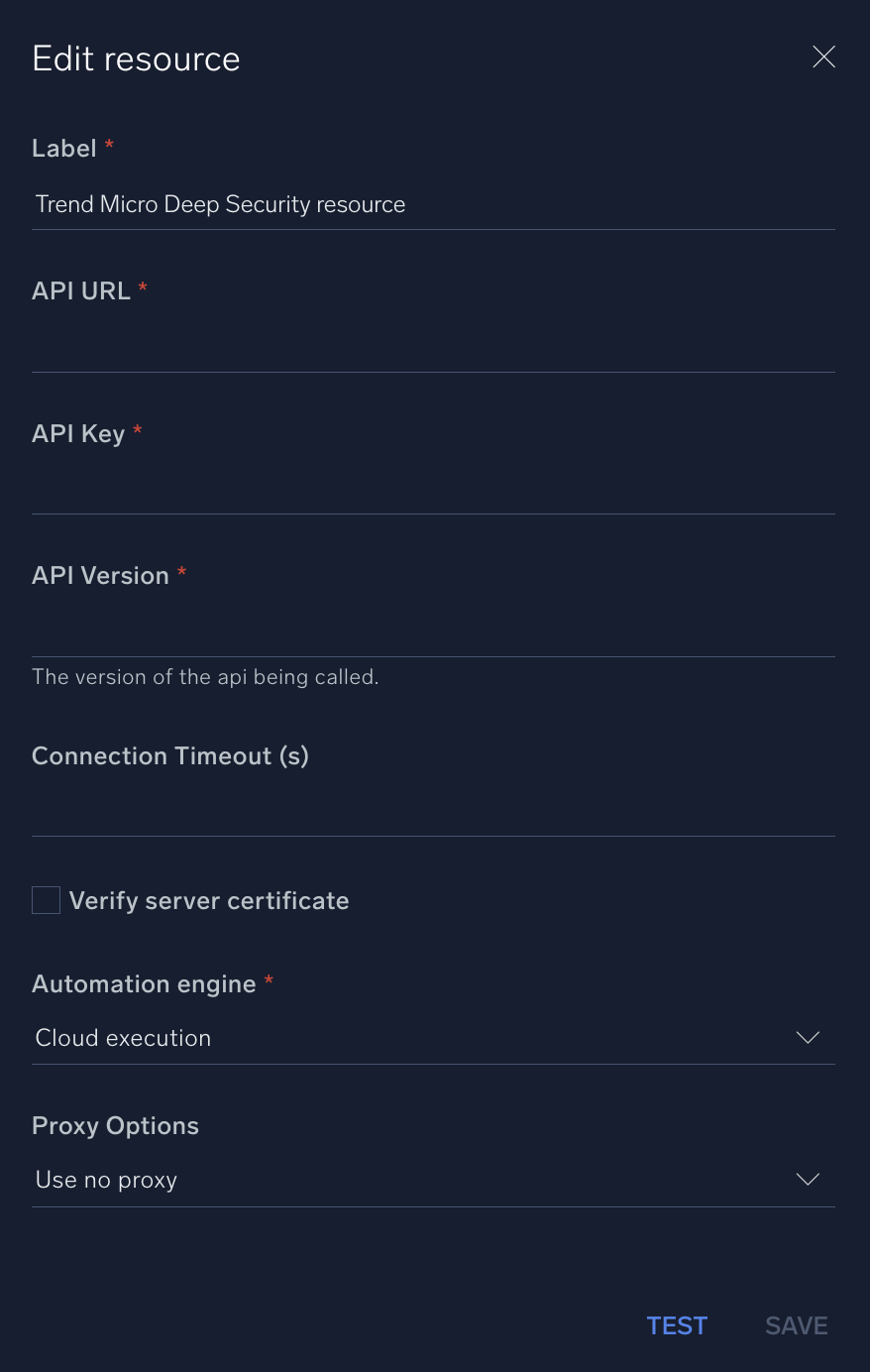 Trend Micro Deep Security configuration