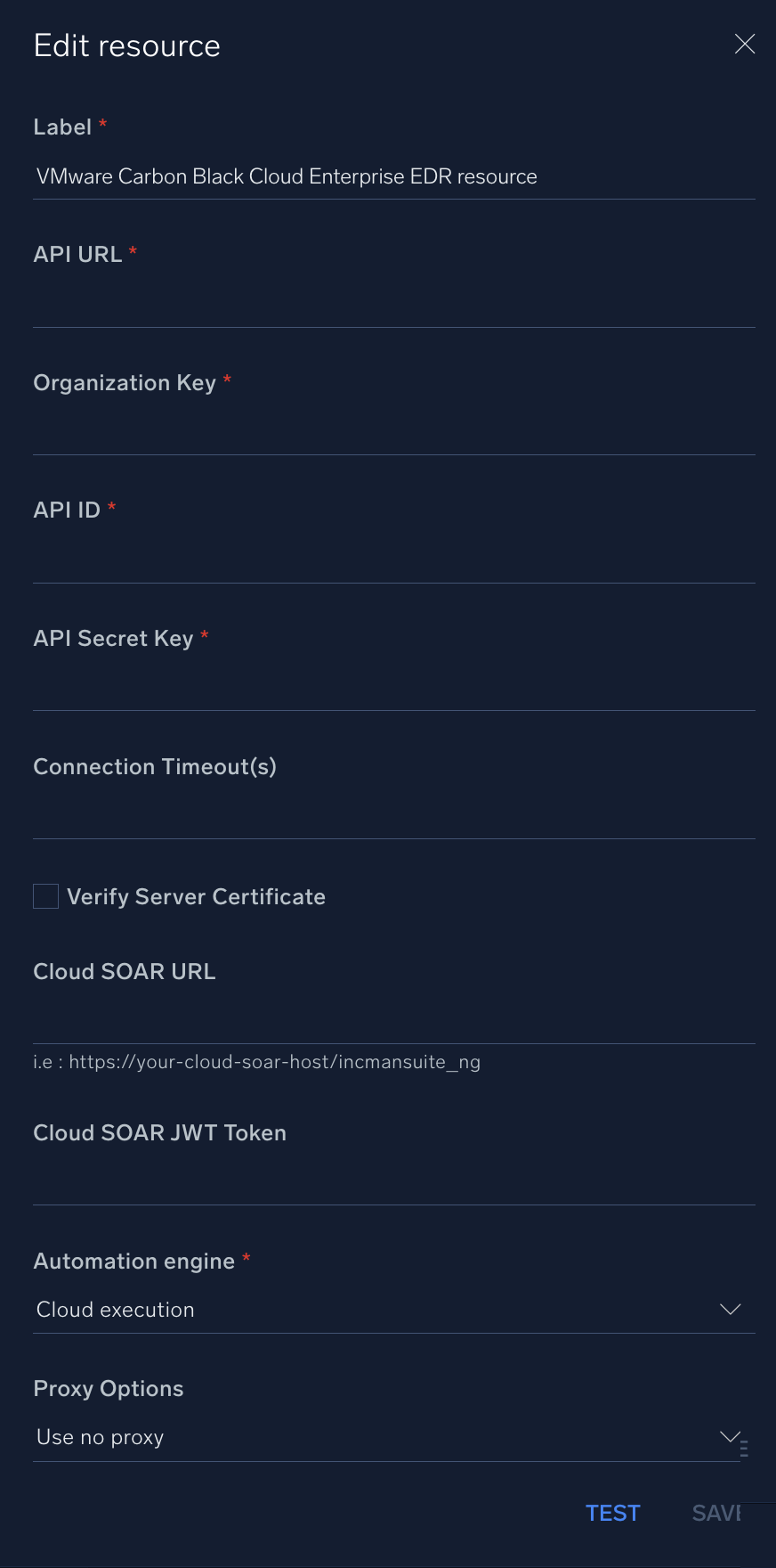VMware Carbon Black Cloud Enterprise EDR configuration