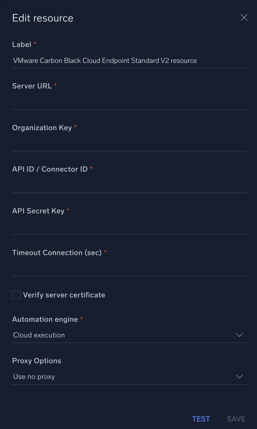 VMware Carbon Black Cloud Endpoint Standard V2 configuration