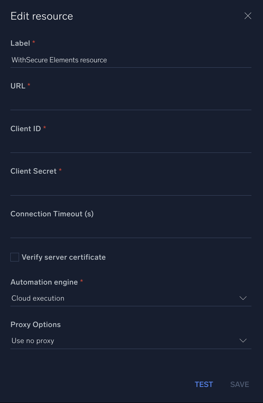 WithSecure Elements configuration