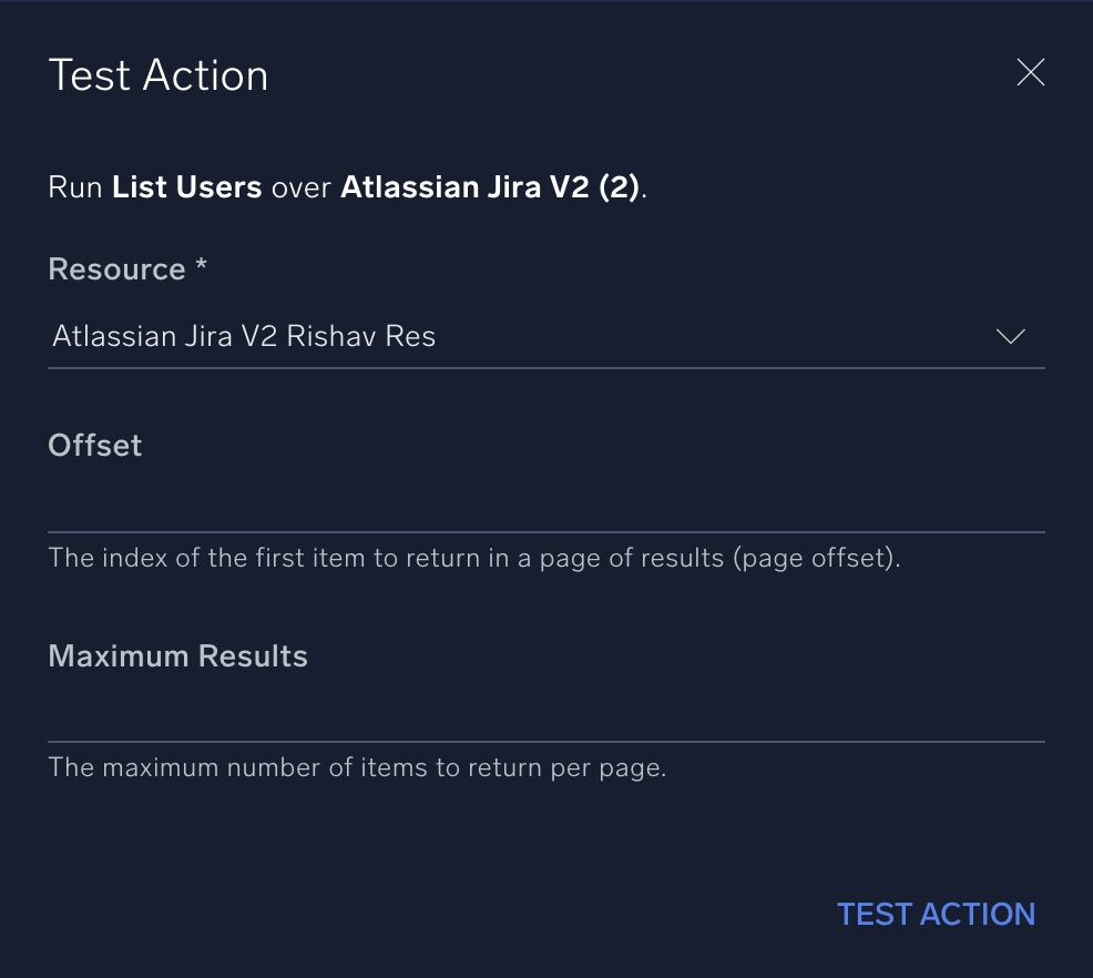 Example test action
