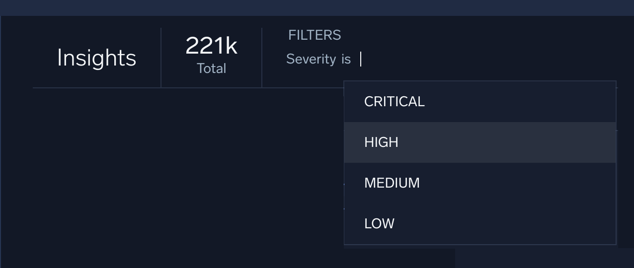 Find high severity insights