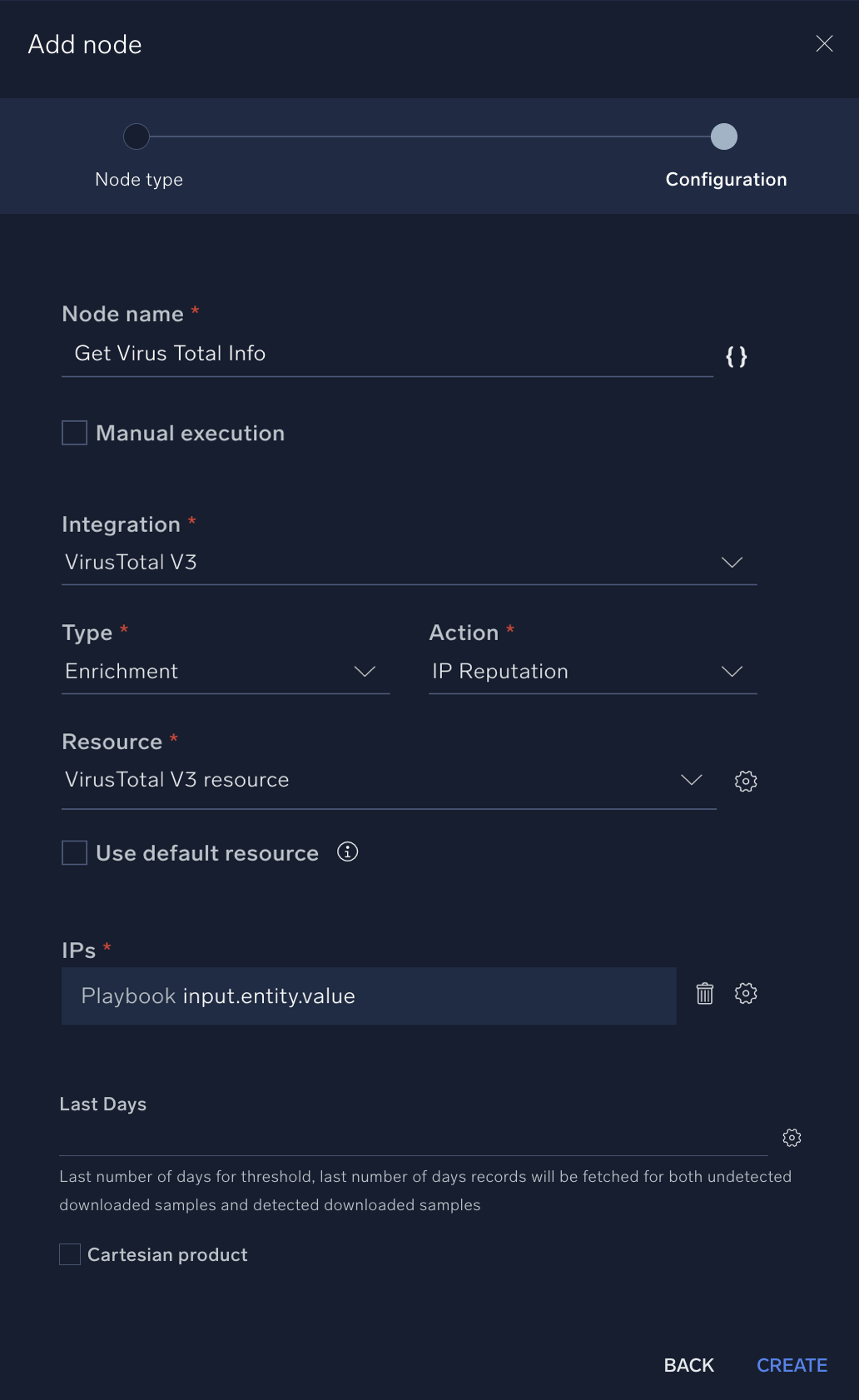 Add Virus Total node