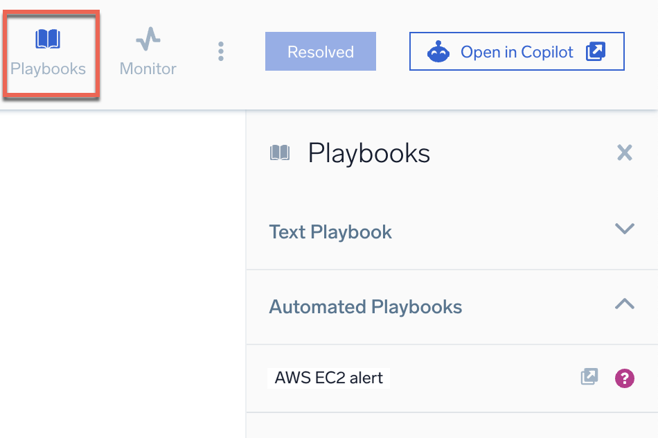 Playbook on an alert