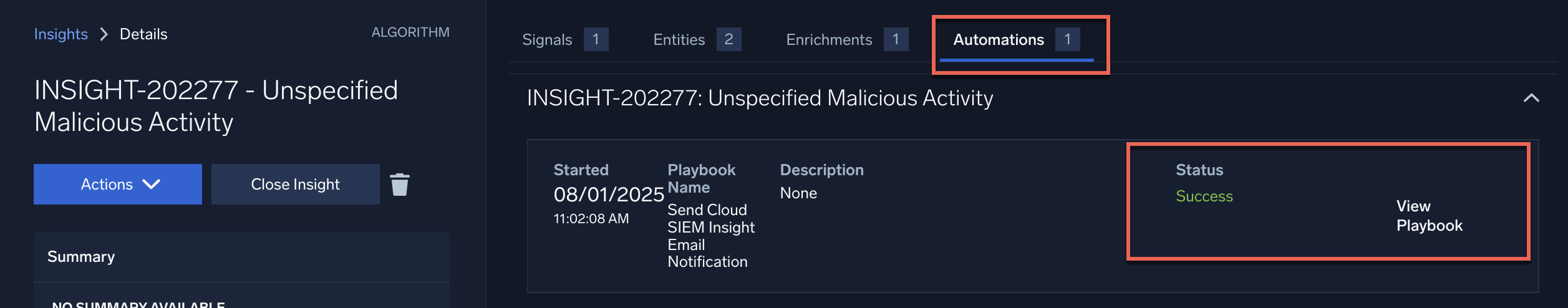 Results of automation