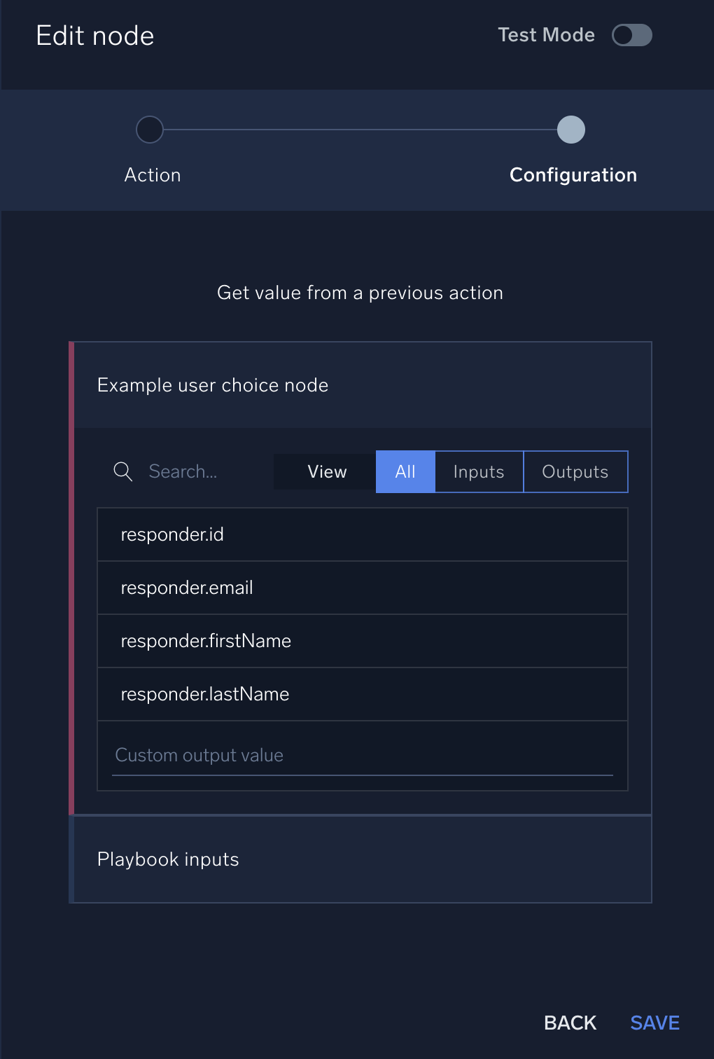 User choice responder variables