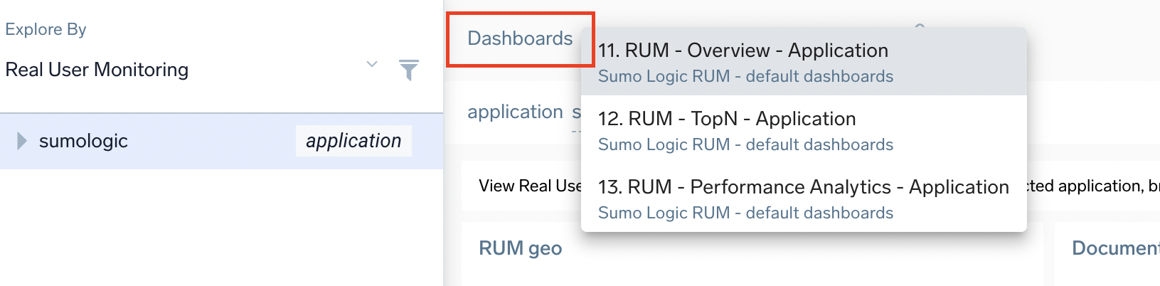 Explore RUM with red box