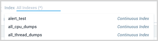 Basic mode Index options
