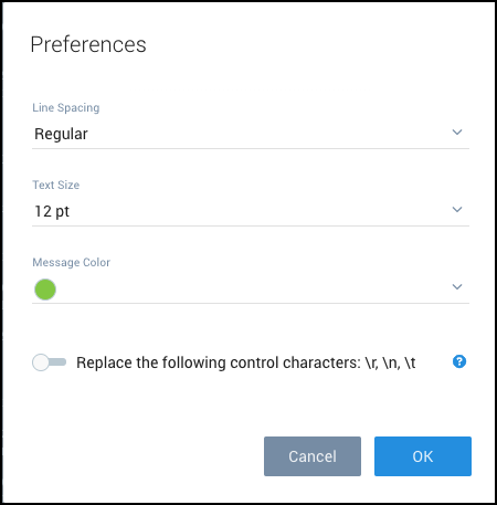 Live Tail preferences dialog