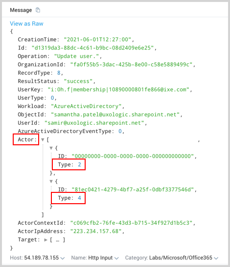 A table displays columns for Time, jsonobject, and baselineintervals