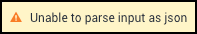 Unable to parse json warning message