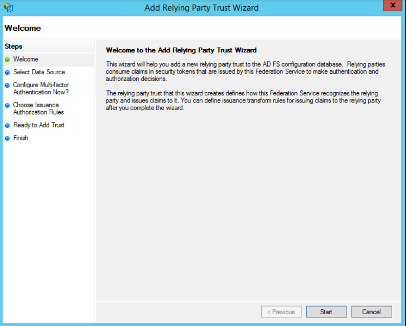 Relying Party Trust Wizard