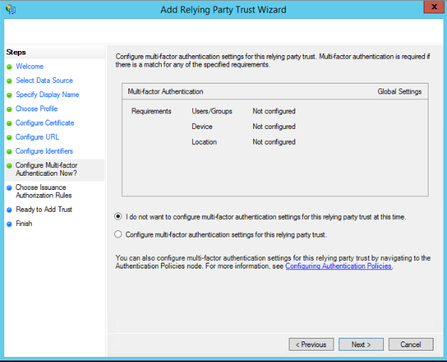 I do not want to configure selected