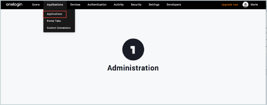 Applications selected in the Applications menu