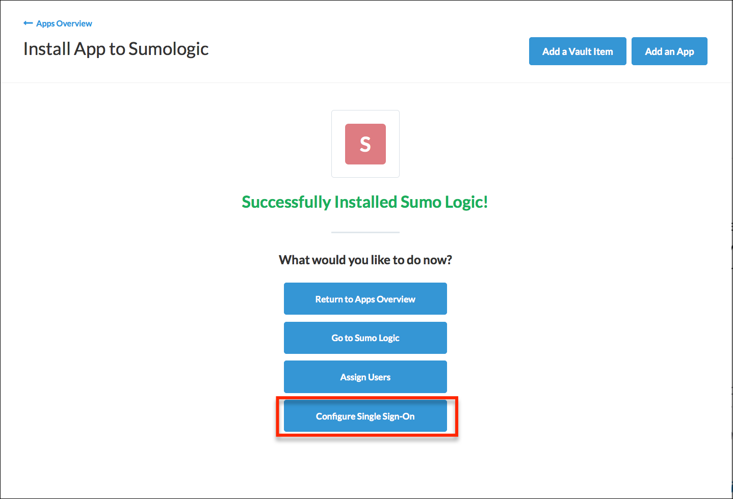 Configure Single Sign-On button