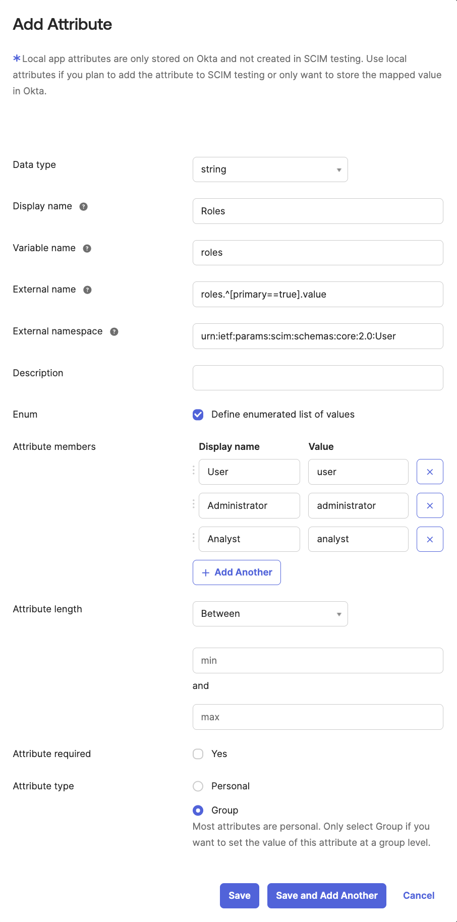 Add roles attribute to provisioning app user