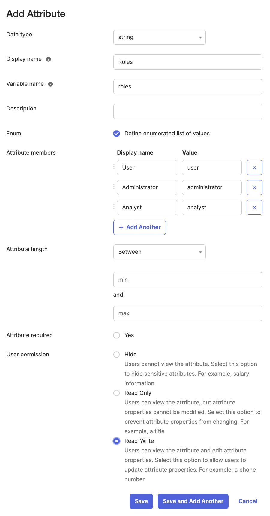 Add roles attribute to Okta user