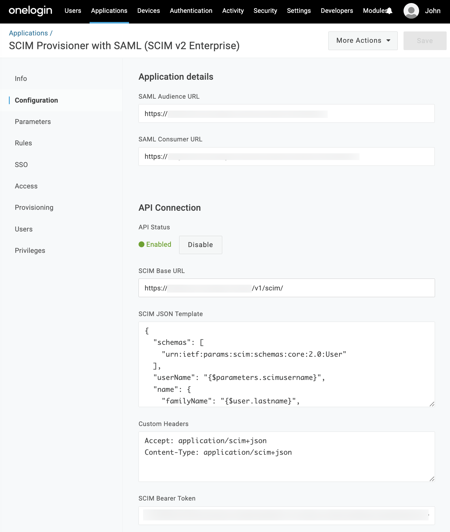 Configuration for the app