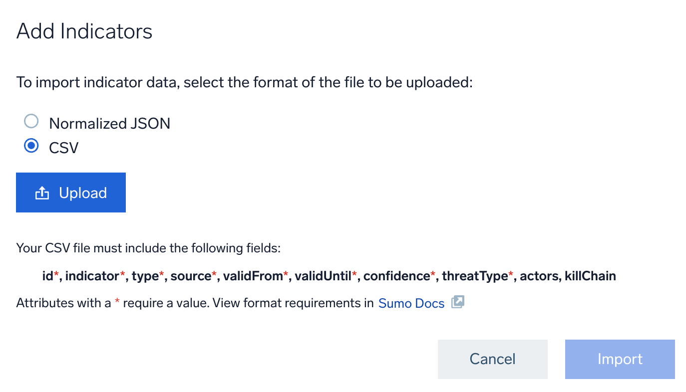 Add threat intelligence indicators