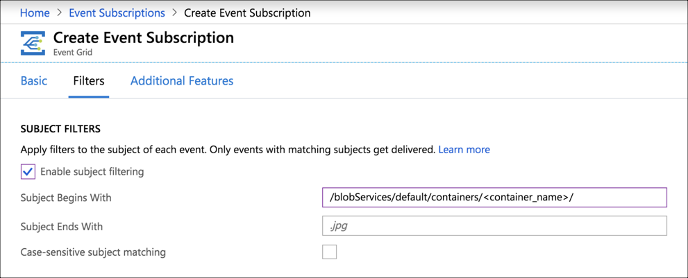 Create Event Subscription