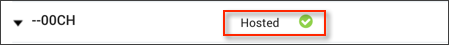 Hosted status with a green checkmark
