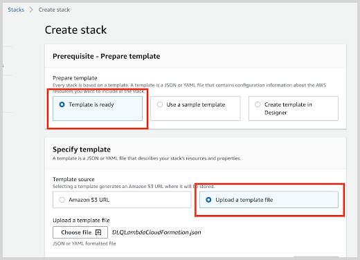 Upload a template file