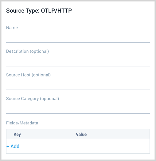 OTLP:HTTP basic configuration settings