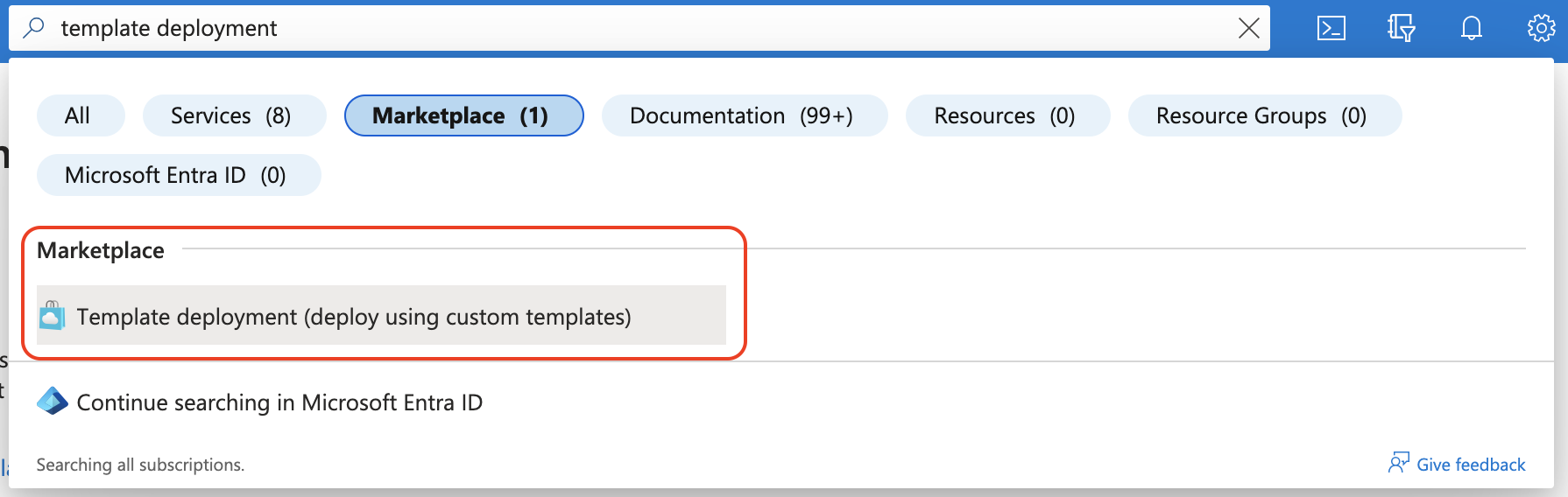 Azure template deploy