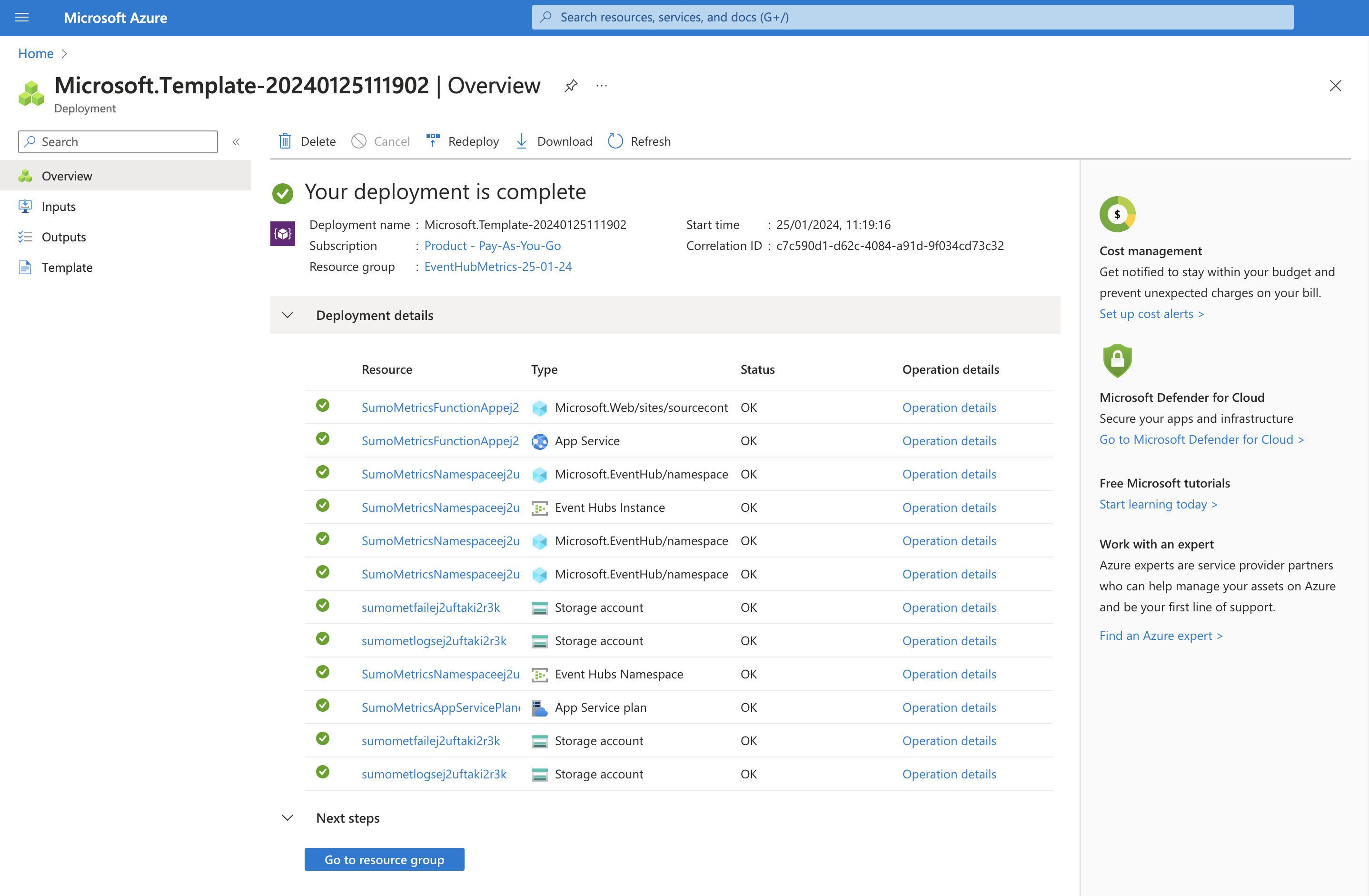 Microsoft template resource