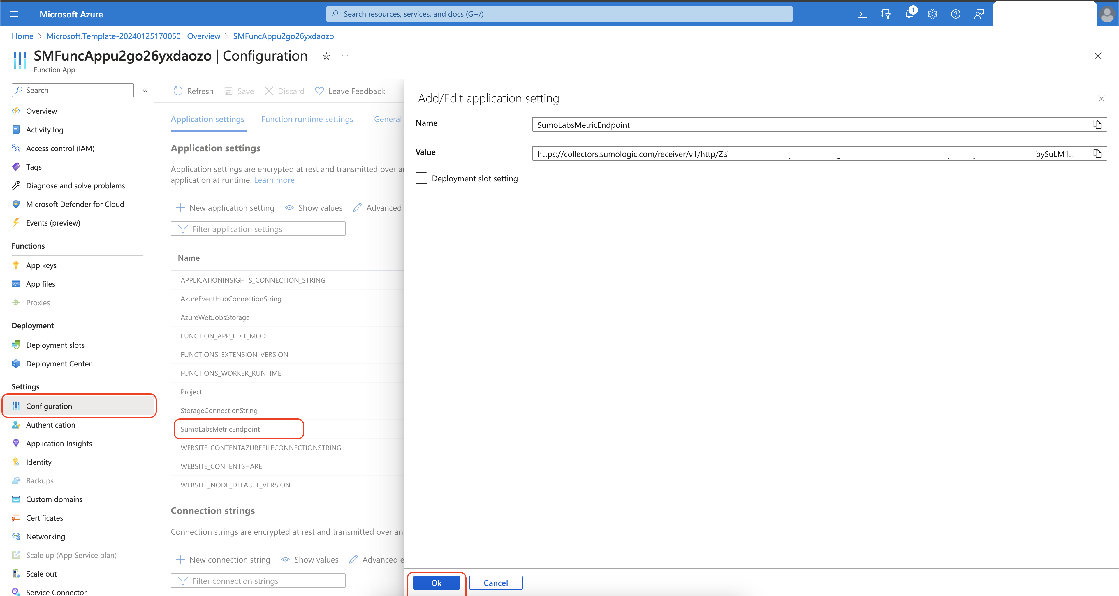 Application settings